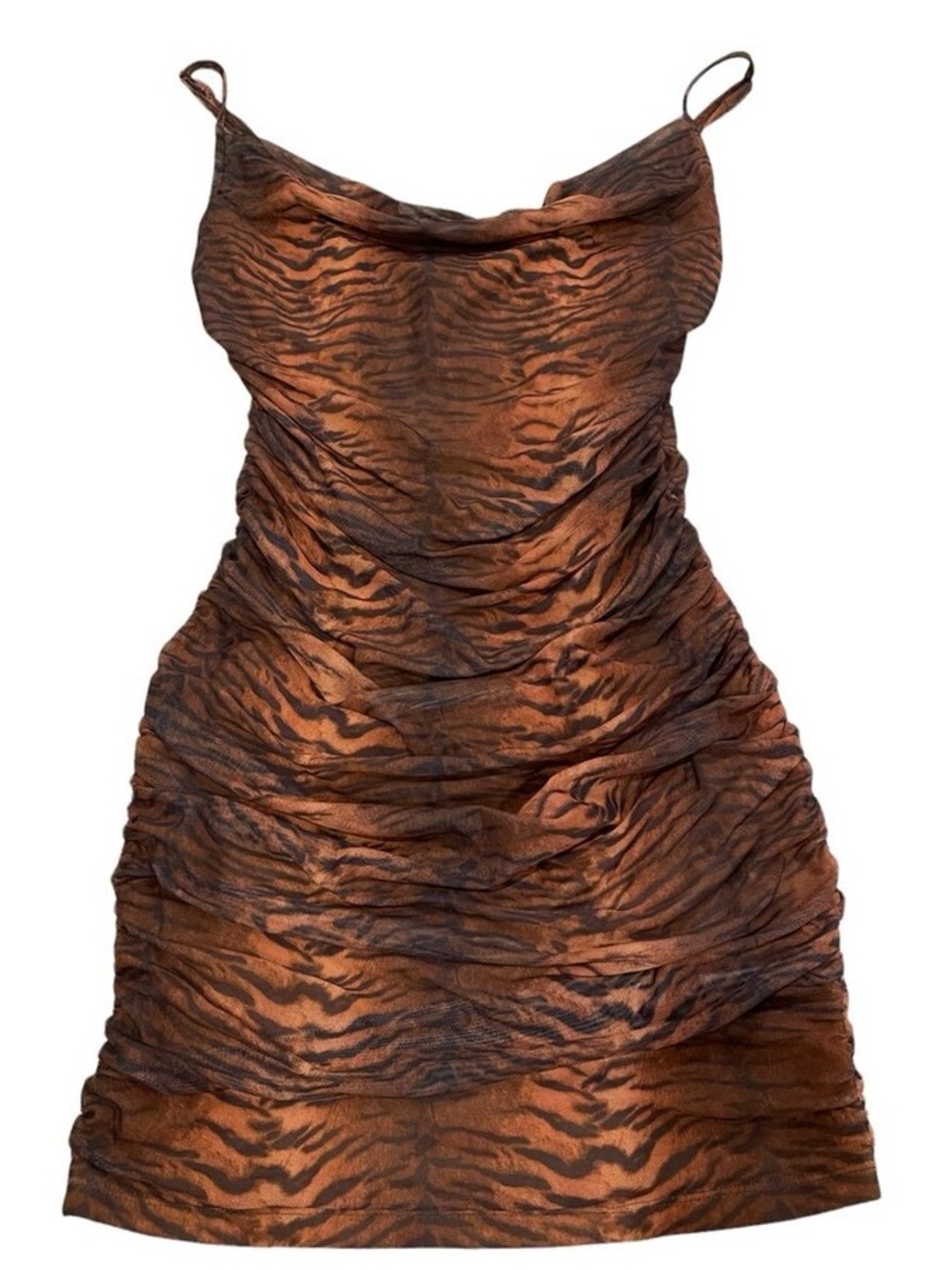 Harlan Mini Dress Tiger Print Ruched Bodycon